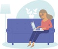 Young woman working home as freelancer